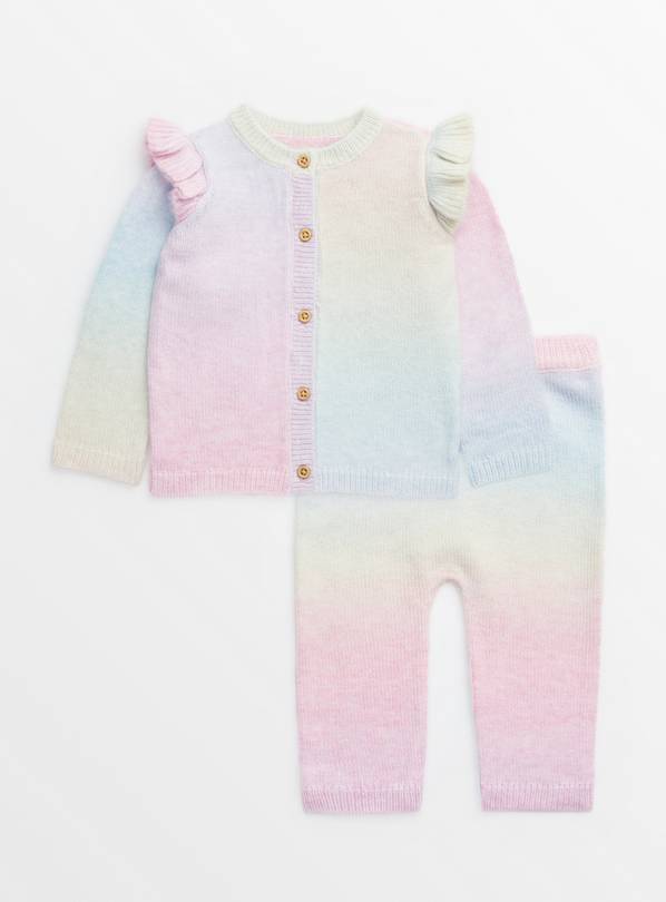 Pastel Ombre Knitted Cardigan & Leggings Set 9-12 months